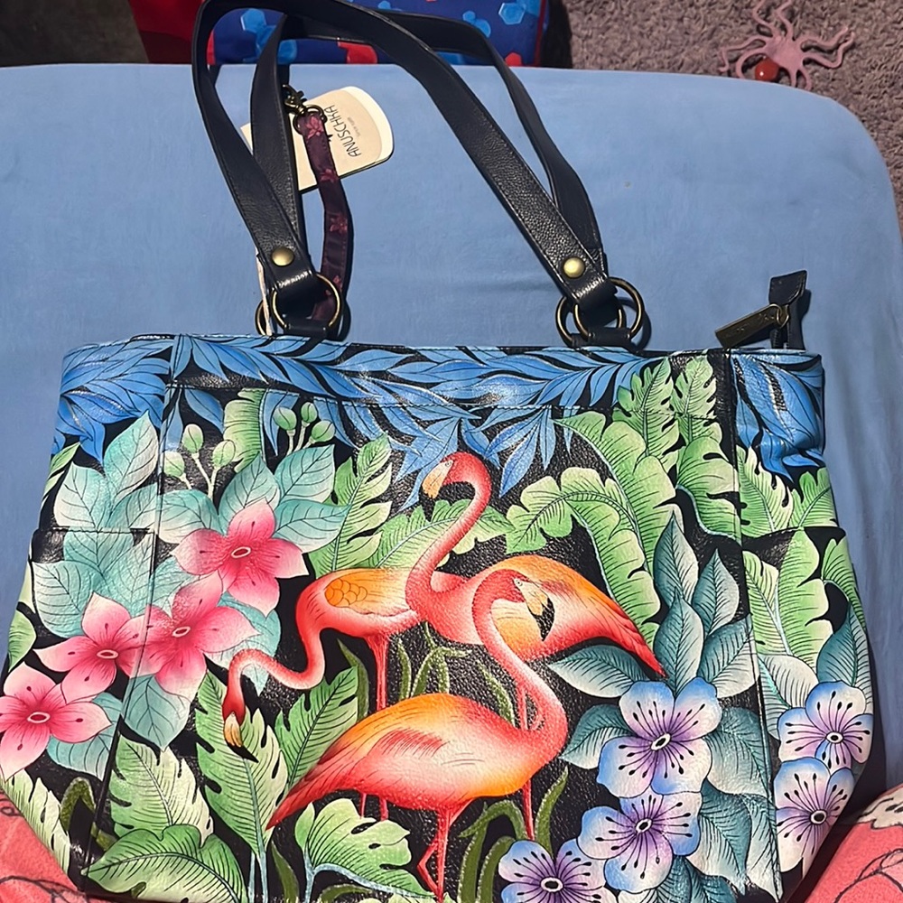 Brand new  anuschka flamingo bag!